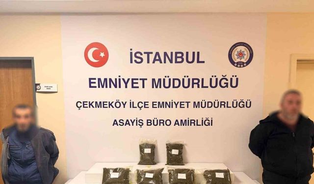 Bir araçtan 10 kilo bonzai çıktı