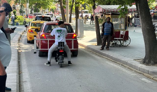Eskişehir'de tehlikeli sürüş!
