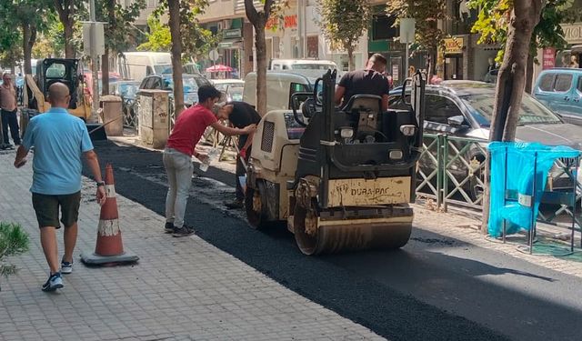 O bölgede bisiklet yolu asfaltlanıyor!
