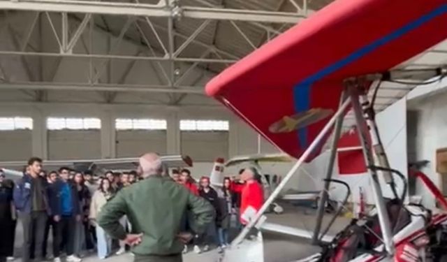 Eskişehir'de üniversite öğrencileri eğitim uçaklarını yakından gördü