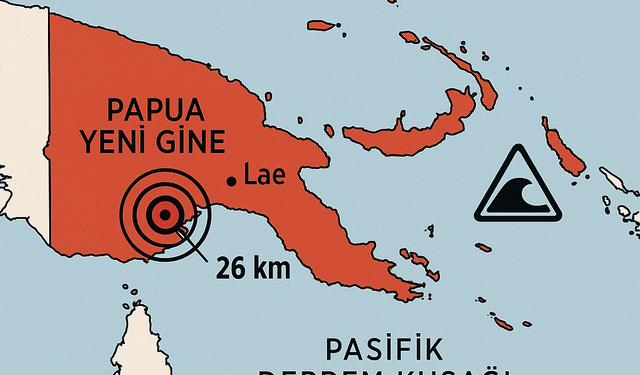 Papua Yeni Gine'de 6,6 büyüklüğünde deprem