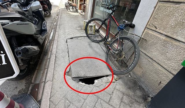 Eskişehir'deki o sokakta tehlikeli kaldırım!