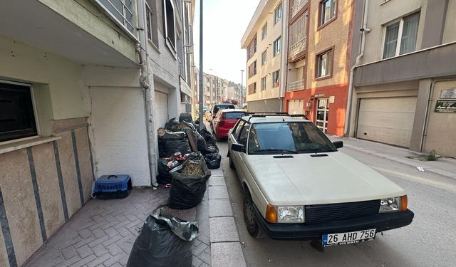 Çöp poşetleri kaldırımı işgal etti