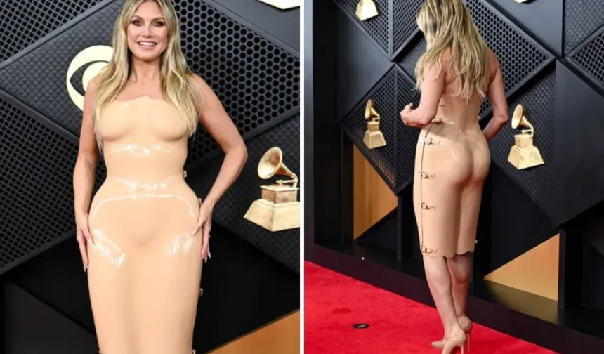 Grammy'de cesur elbisesiyle damga vurdu