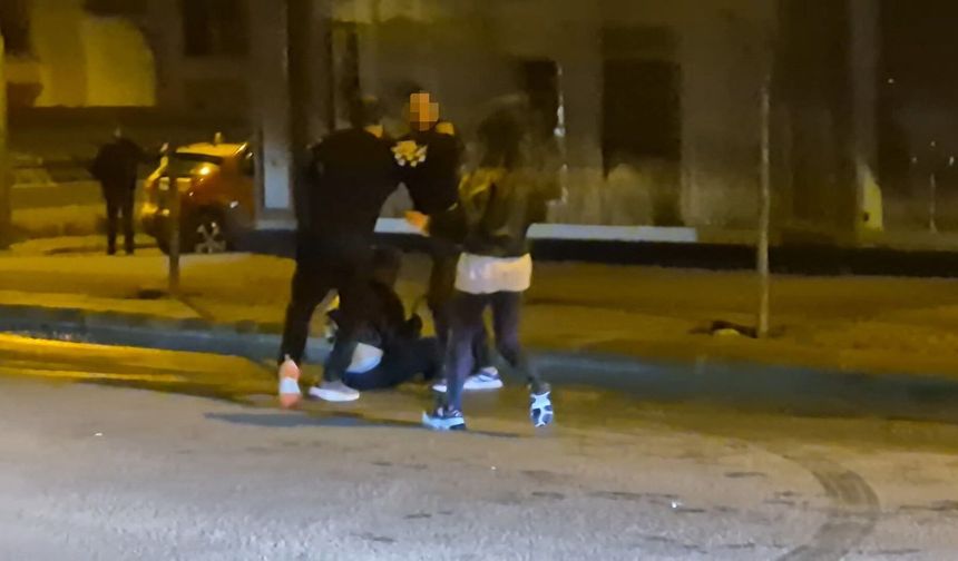 Cadde ortasında arbede!