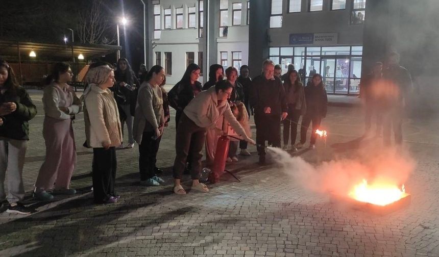 Bala Hatun Yurdu'nda afet tatbikatı