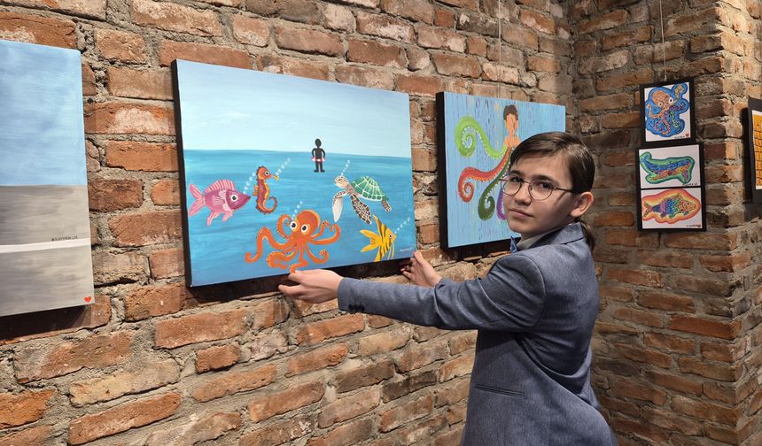 12 Yaşındaki Egemen'in sergisi yardıma dönüşüyor