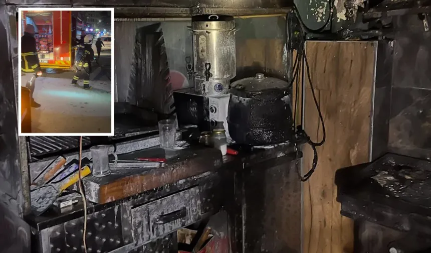 İş yerinin mutfağında yangın çıktı!