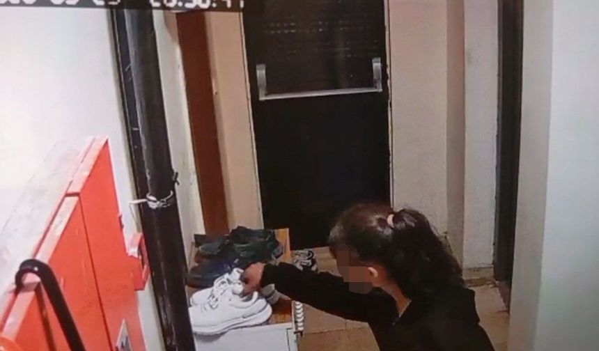 Bayramı fırsat bildiler: Apartmana giren şüpheliler ayakkabı çaldı
