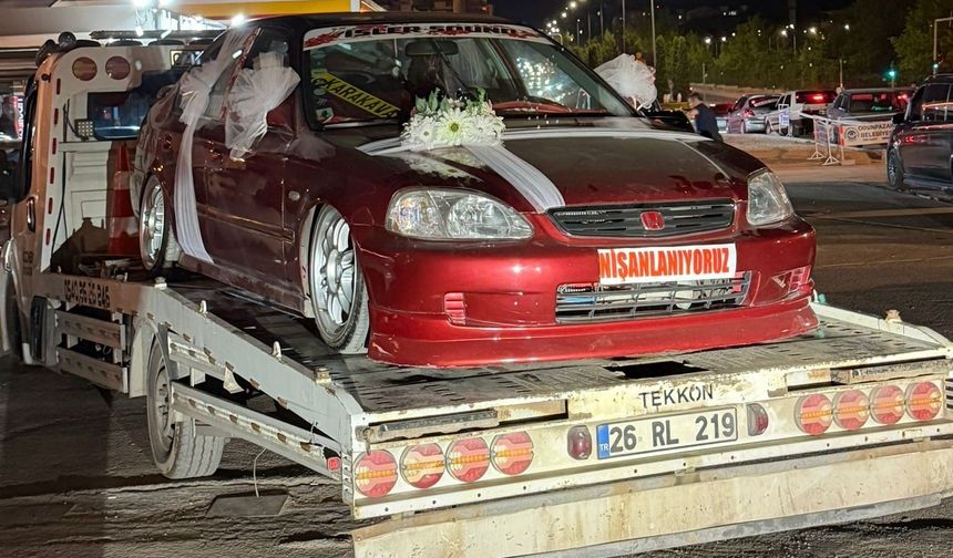 Odunpazarı’nda sıra dışı nişan konvoyu
