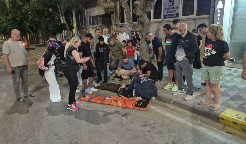 Çocuklara çarpmamak isterken kaza yaptı