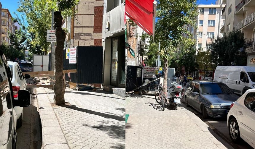 Eskişehir’de kaldırım kapandı, yayalar yola indi