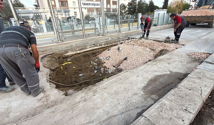 Doğalgaz hattındaki sızıntı tamir edildi...
