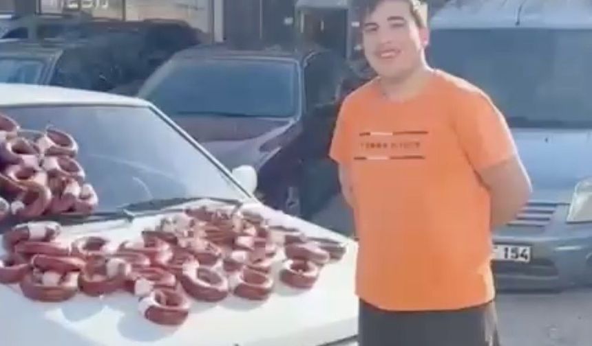 100 kilo sucukla otomobil sahibi oldu